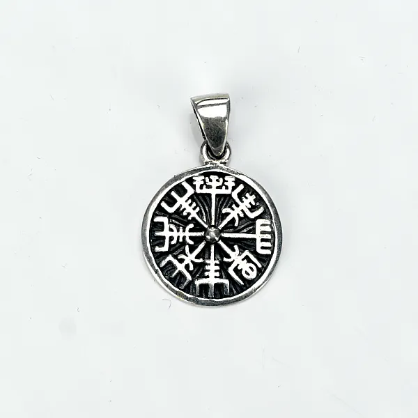 Pandantiv rotund Vegvisir s Argint