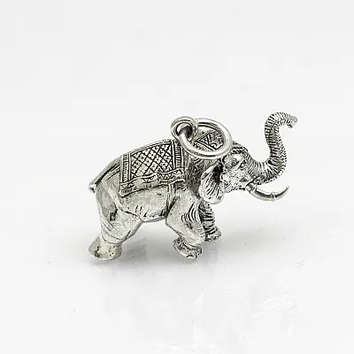 Pandantiv elefant sa broderie L Argint - 2