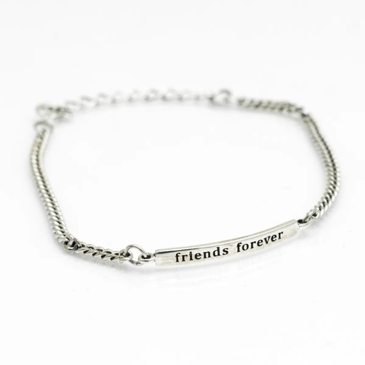 Bratara flexibila placuta friends forever Argint