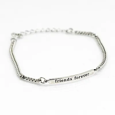 Bratara flexibila placuta friends forever Argint - 1