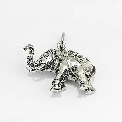 Pandantiv elefant sa broderie L Argint - 1