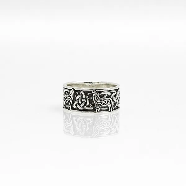 Verigheta triquetra doi lupi Argint