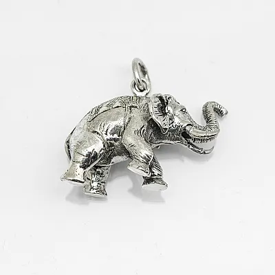 Pandantiv elefant sa broderie L Argint - 4