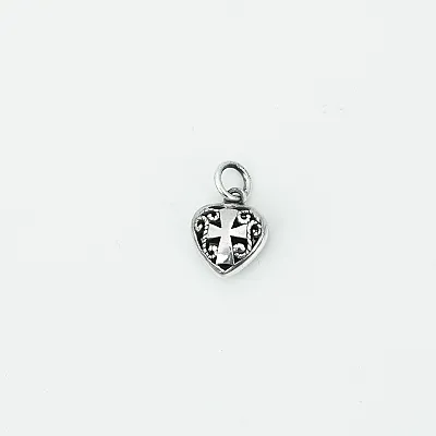 Pandantiv inima broderie cruce Argint - 3