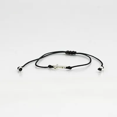 Bratara textila subtire cruce simpla.s Argint - 3