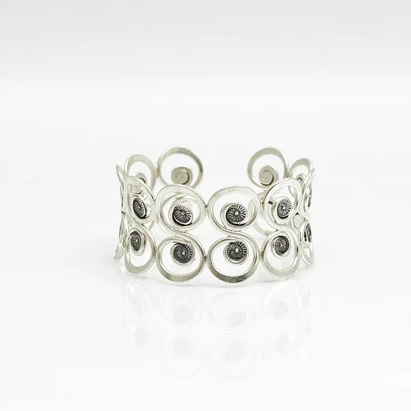 Bratara fixa spirale duble Argint