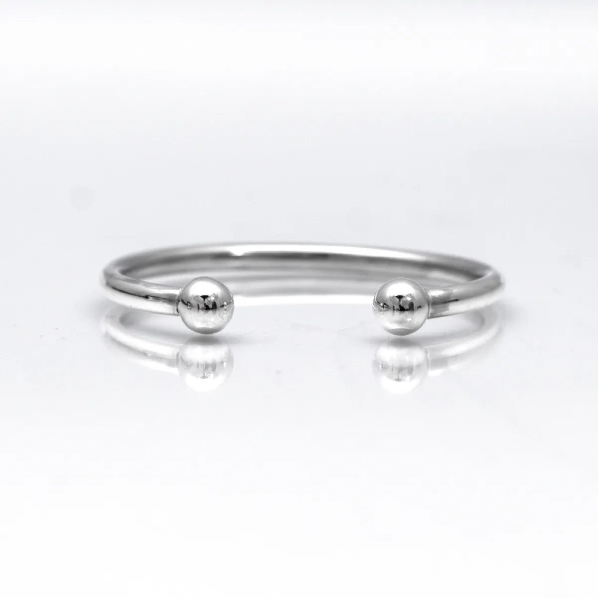 Bratara fixa doua bile 5*10mm Argint