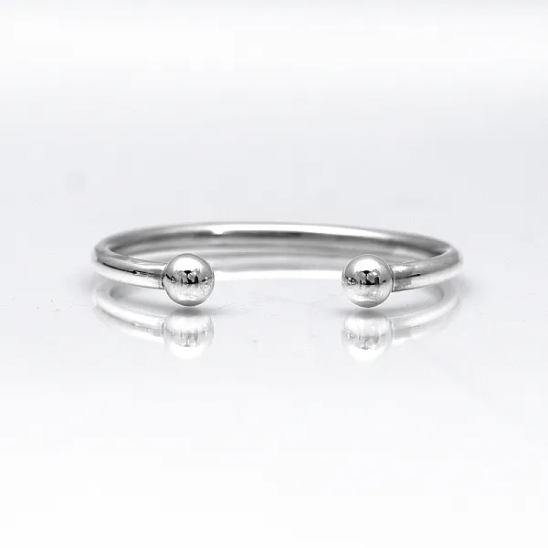 Bratara fixa doua bile 5*10mm Argint