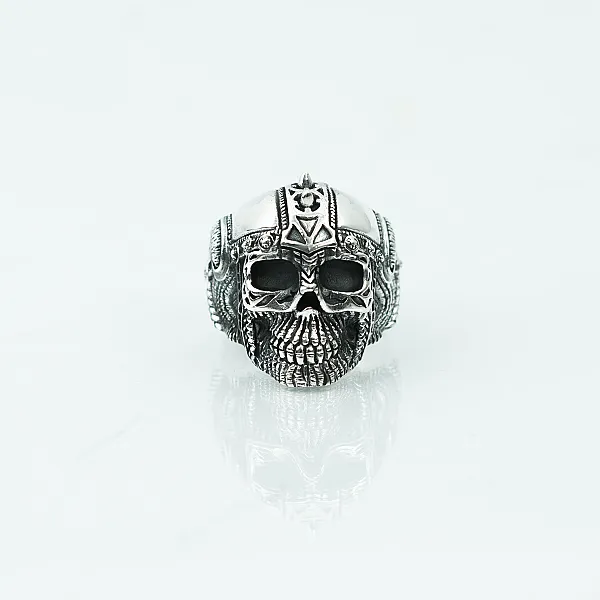 Inel craniu viking tepi Argint