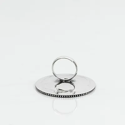 Inel India rotund floare 5.5cm Argint - 3