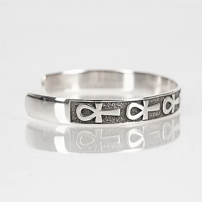 Bratara fixa cruce ankh Argint - 2