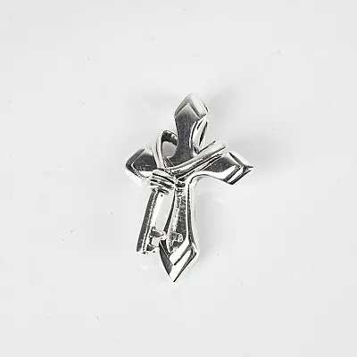 Pandantiv gotic cruce si cheie Argint - 1