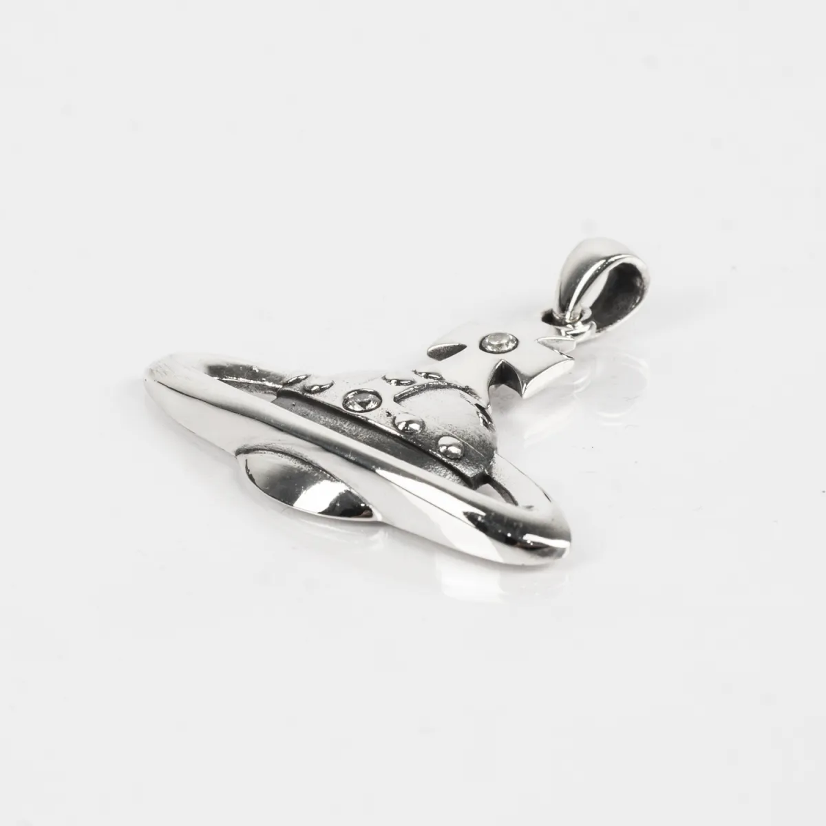 Pandantiv gotic Saturn si cruce Argint