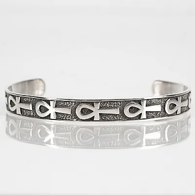 Bratara fixa cruce ankh Argint - 1