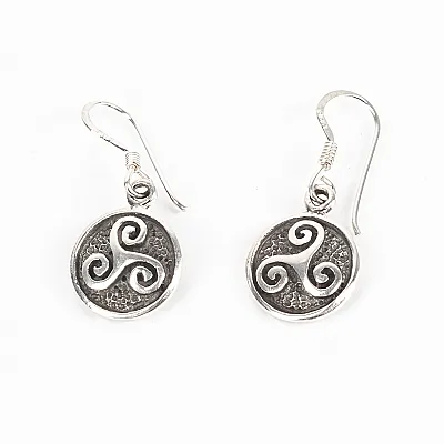 Cercei lungi Triskelion Argint - 1