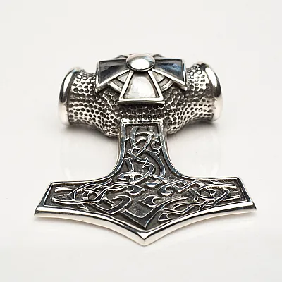 Pandantiv ciocanul lui Thor cruce xl Argint - 4