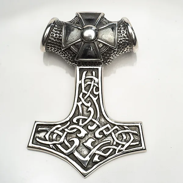 Pandantiv ciocanul lui Thor cruce xl Argint
