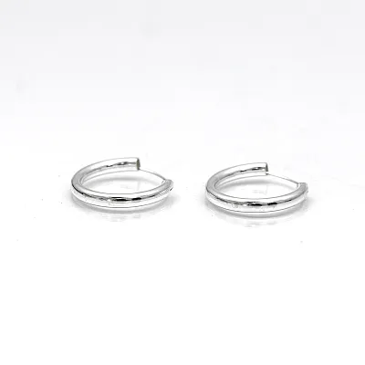 Cercei tip creola rotunda 4mm Argint - 1