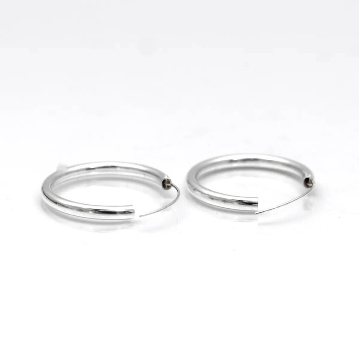 Cercei tip creola rotunda 4mm Argint