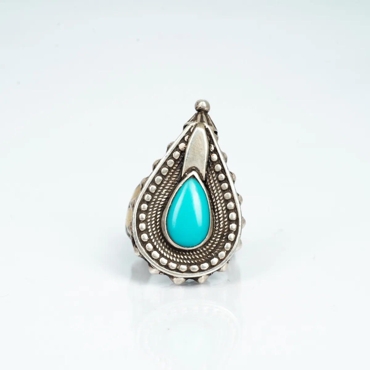 Inel vintage Afghan lacrima turcoaza Argint