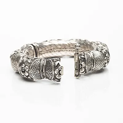 Bratara India etnica flori Argint - 2