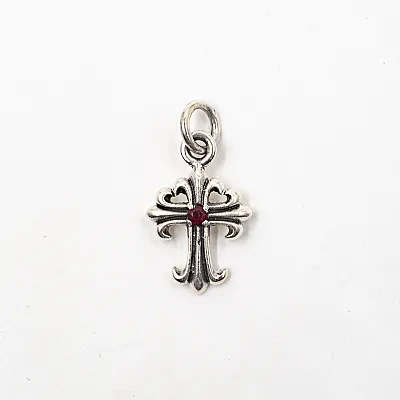 Pandantiv cruce gotica cubic zirconia Argint - 1