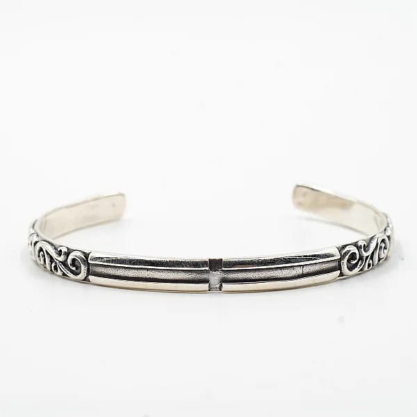 Bratara fixa cruce broderie Argint