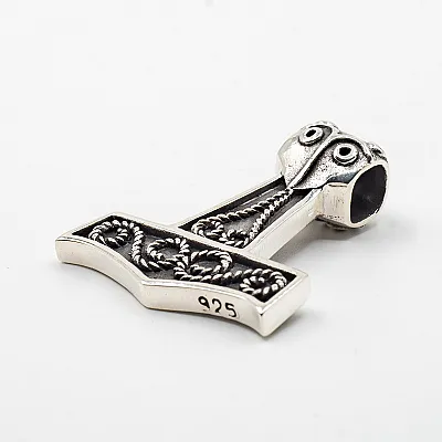 Pandantiv ciocanul Mjollnir spirale Argint - 2