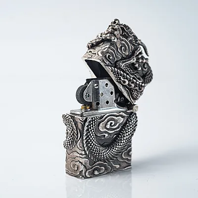 Bricheta Zippo dragon incolacit Argint - 6