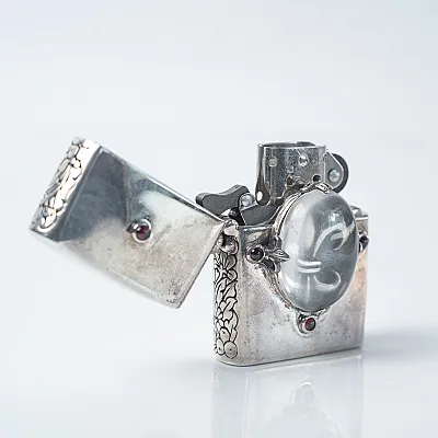Bricheta Zippo fleur de lys Argint - 3
