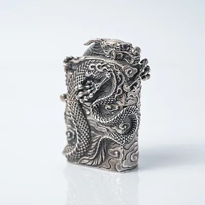 Bricheta Zippo dragon incolacit Argint - 13