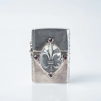 Bricheta Zippo fleur de lys Argint - 2