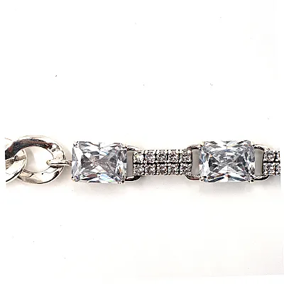 Colier pandantiv dreptunghiular cubic zirconia Argint - 6