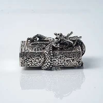 Bricheta Zippo dragon incolacit l Argint - 3