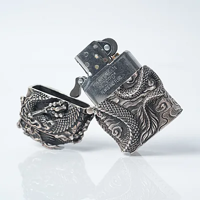 Bricheta Zippo dragon incolacit Argint - 2