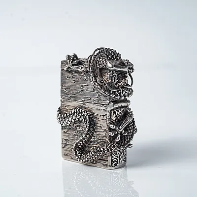 Bricheta Zippo dragon incolacit l Argint - 6