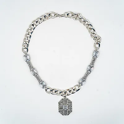 Colier pandantiv dreptunghiular cubic zirconia Argint - 5