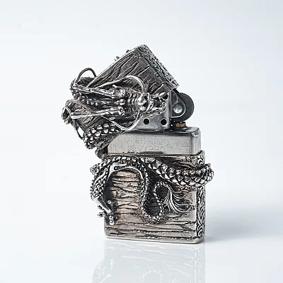 Bricheta Zippo dragon incolacit l Argint - 12