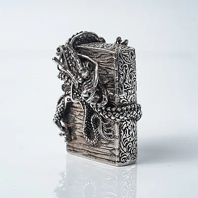 Bricheta Zippo dragon incolacit l Argint - 10