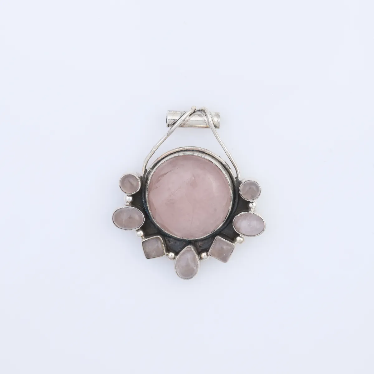 Pandantiv oval picaturi pietre naturale Argint
