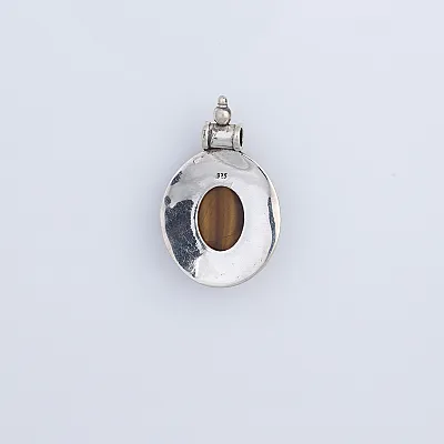 Pandantiv oval broderie ochi.de.tigru Argint - 2