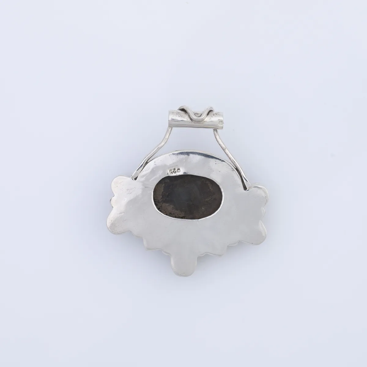 Pandantiv oval picaturi pietre naturale Argint