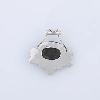 Pandantiv oval picaturi pietre naturale Argint - 2