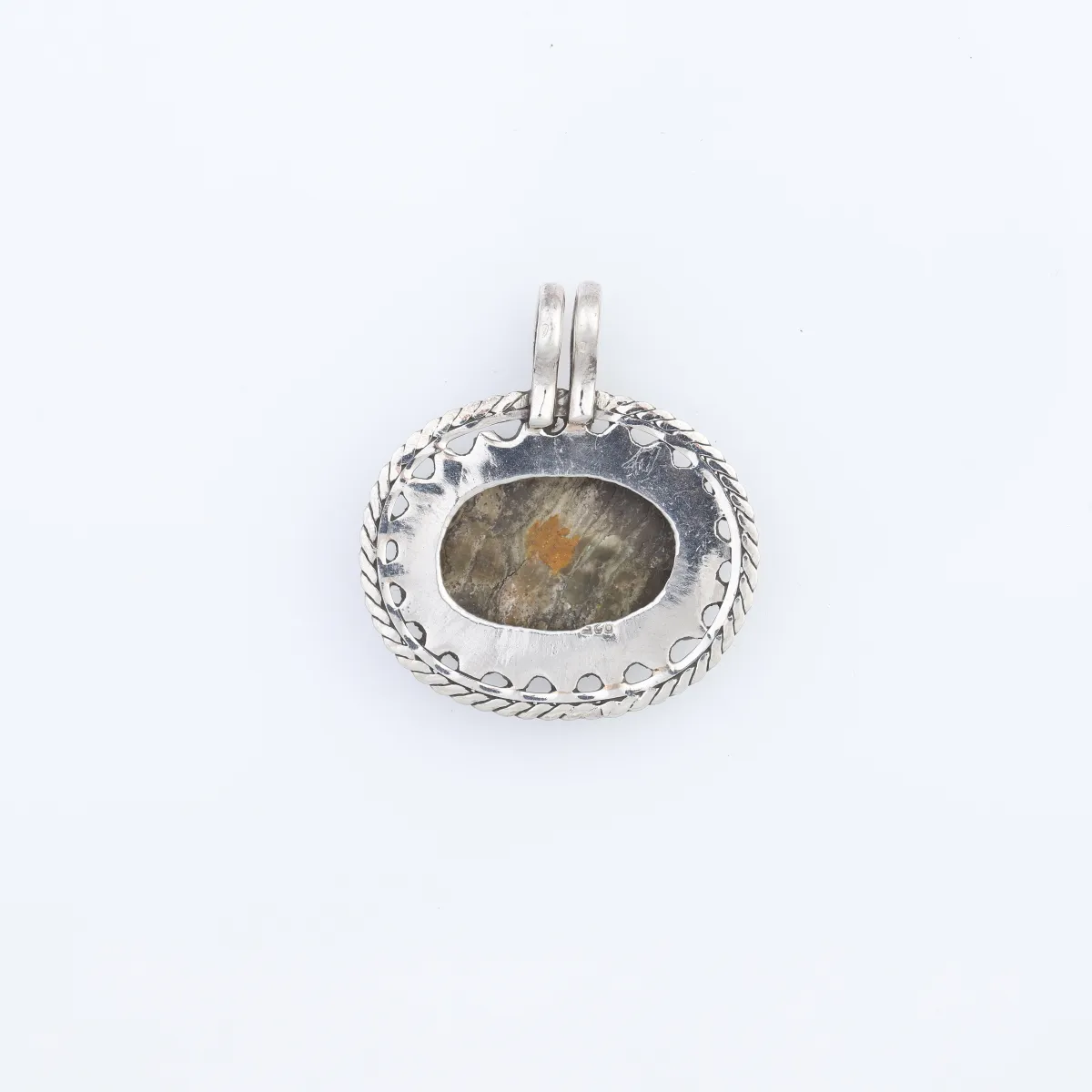 Pandantiv oval pietre naturale nr.8 Argint