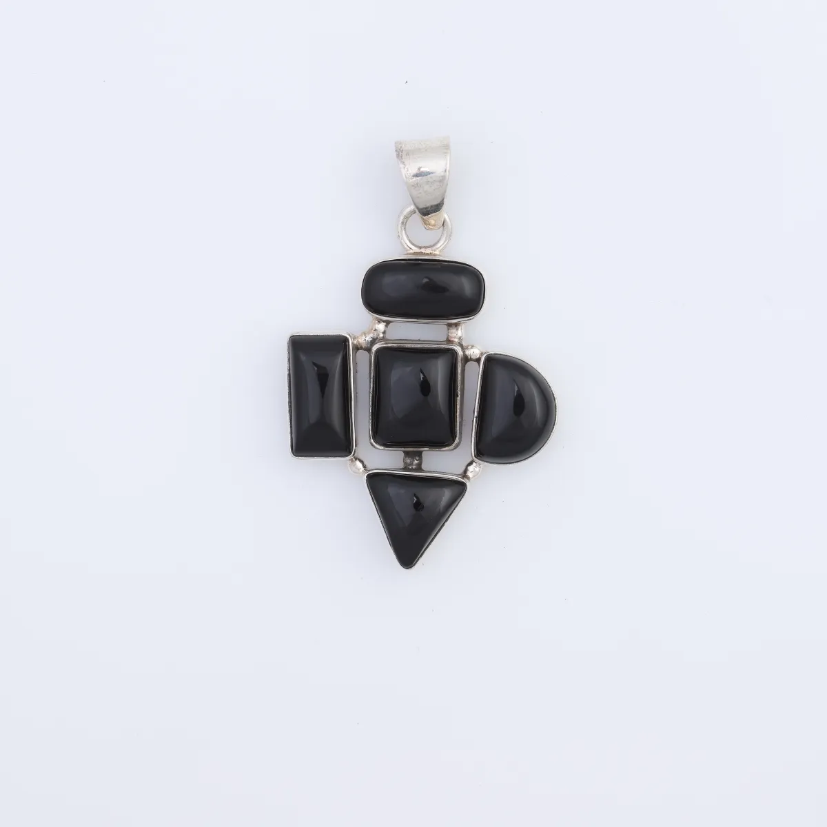 Pandantiv forme geometrice onix Argint