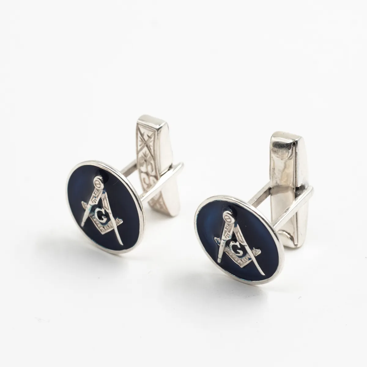Butoni camasa simbol masonic Argint