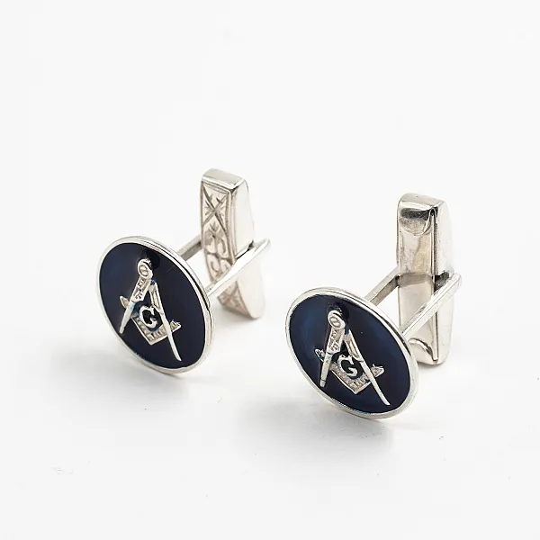 Butoni camasa simbol masonic Argint