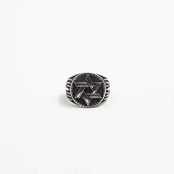 Inel steaua lui David Menorah Argint