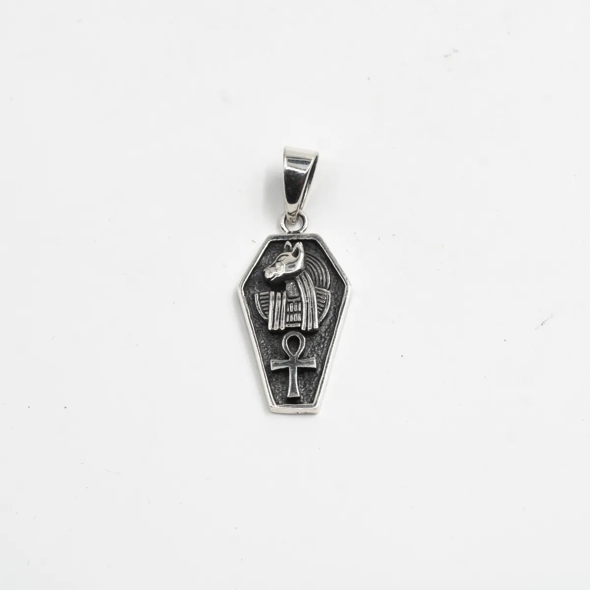 Pandantiv zeita Bastet cruce Ankh Argint
