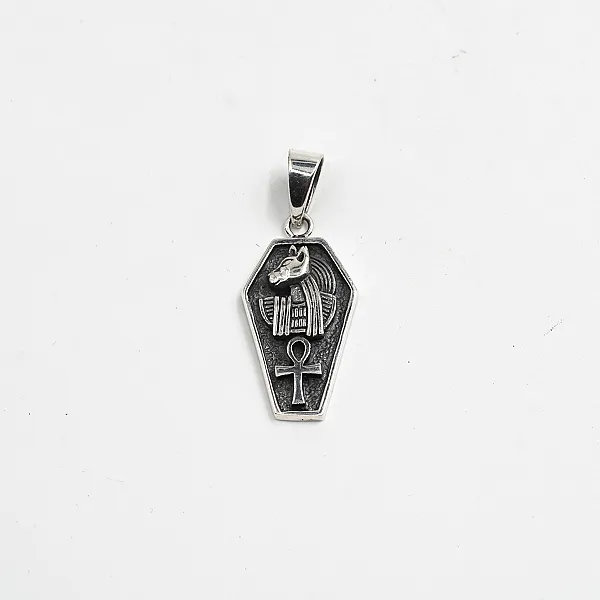 Pandantiv zeita Bastet cruce Ankh Argint